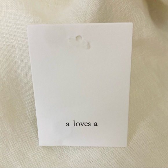 a loves a boxy roll sleeve linen shirt sleeve button up shirt in white. XL - Picture 4 of 7